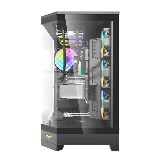 DarkFlash DQX90 Black Three-Panel Full-Vision ATX Case With 4 ARGB Fans