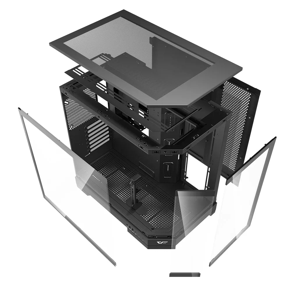 DarkFlash DQX90 Black Three-Panel Full-Vision ATX Case With 4 ARGB Fans