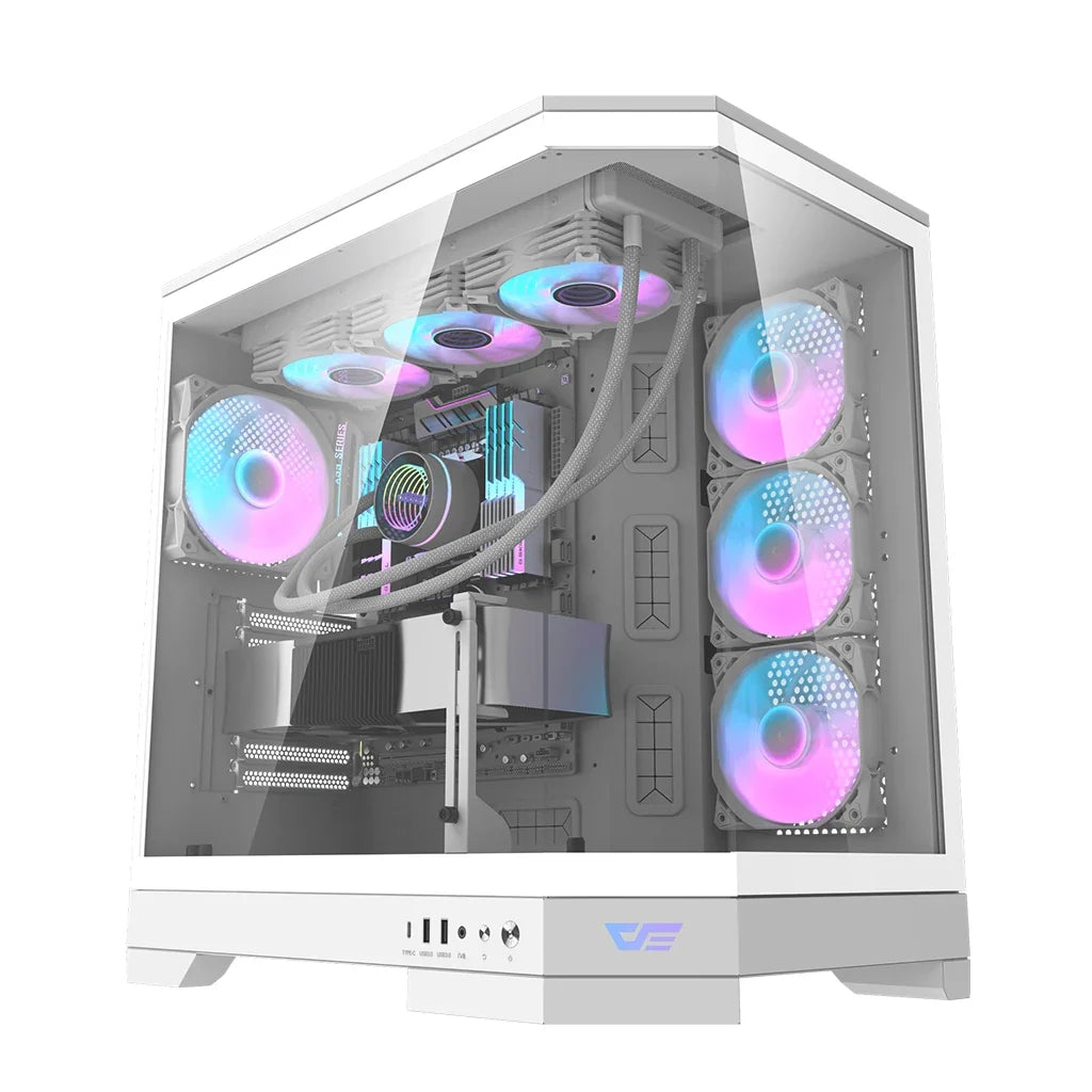 Darkflash DQX90 ATX Mid Tower 470mm GPU Clearance With 4 ARGB Fans