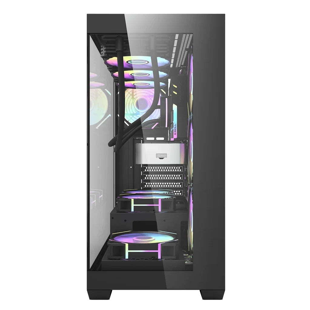 DarkFlash DS900 ATX Mid-Tower PC Case – 270° Panoramic Tempered Glass