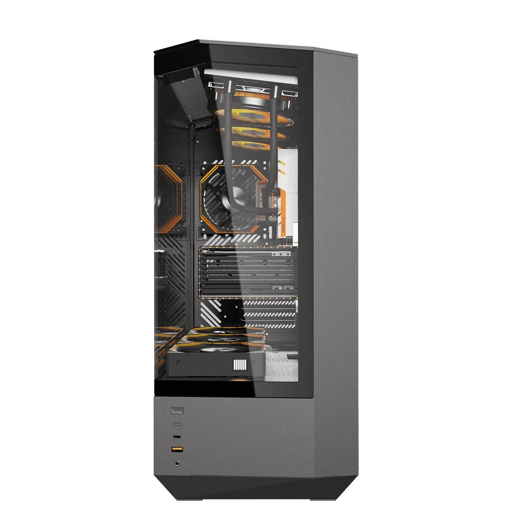 DarkFlash DY460 Compact Dual Chamber ATX Case with 3-Sided Tempered Glass