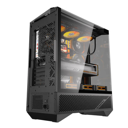 DarkFlash DY460 Compact Dual Chamber ATX Case with 3-Sided Tempered Glass