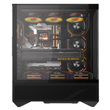 DarkFlash DY460 Compact Dual Chamber ATX Case with 3-Sided Tempered Glass