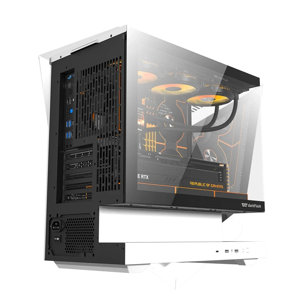 DarkFlash Floatron F1 White M-ATX Supports 360mm AIO with 6 ARGB Fans