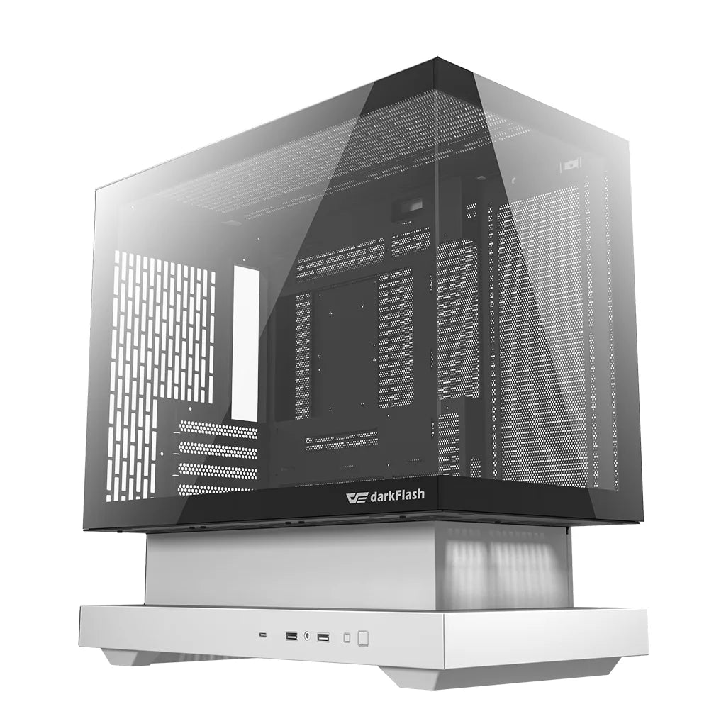 DarkFlash Floatron F1 White M-ATX Supports 360mm AIO with 6 ARGB Fans