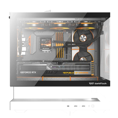 DarkFlash Floatron F1 White M-ATX Supports 360mm AIO with 6 ARGB Fans