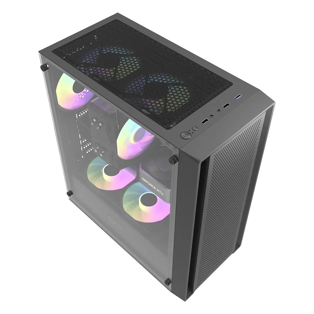 Darkflash DK353 Black ATX Mid-Tower Gaming Case with 4 ARGB Fans