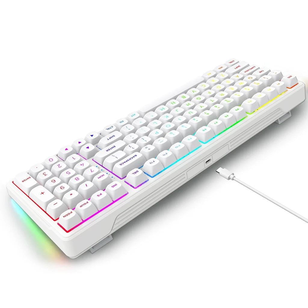 E-YOOSO Z-99 RGB 99-Keys Wired Mechanical Keyboard White
