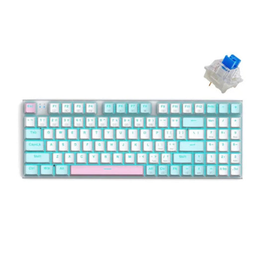 E-YOOSO Z-19 White Blue Single Light Mechanical Keyboard With Blue Switches