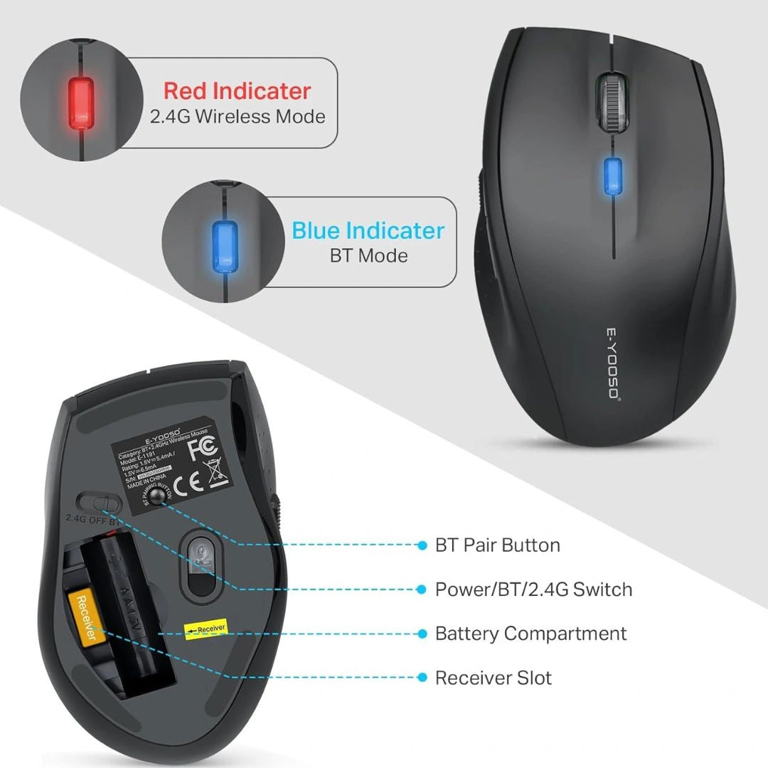 E-YOOSO E-1191 Bluetooth Mouse with Adjustable DPI