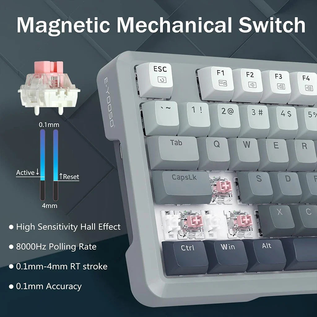 E-Yooso HZ-82 RGB 82-Keys Wired Mechanical Keyboard Gradient Grey (Magnetic Switch)