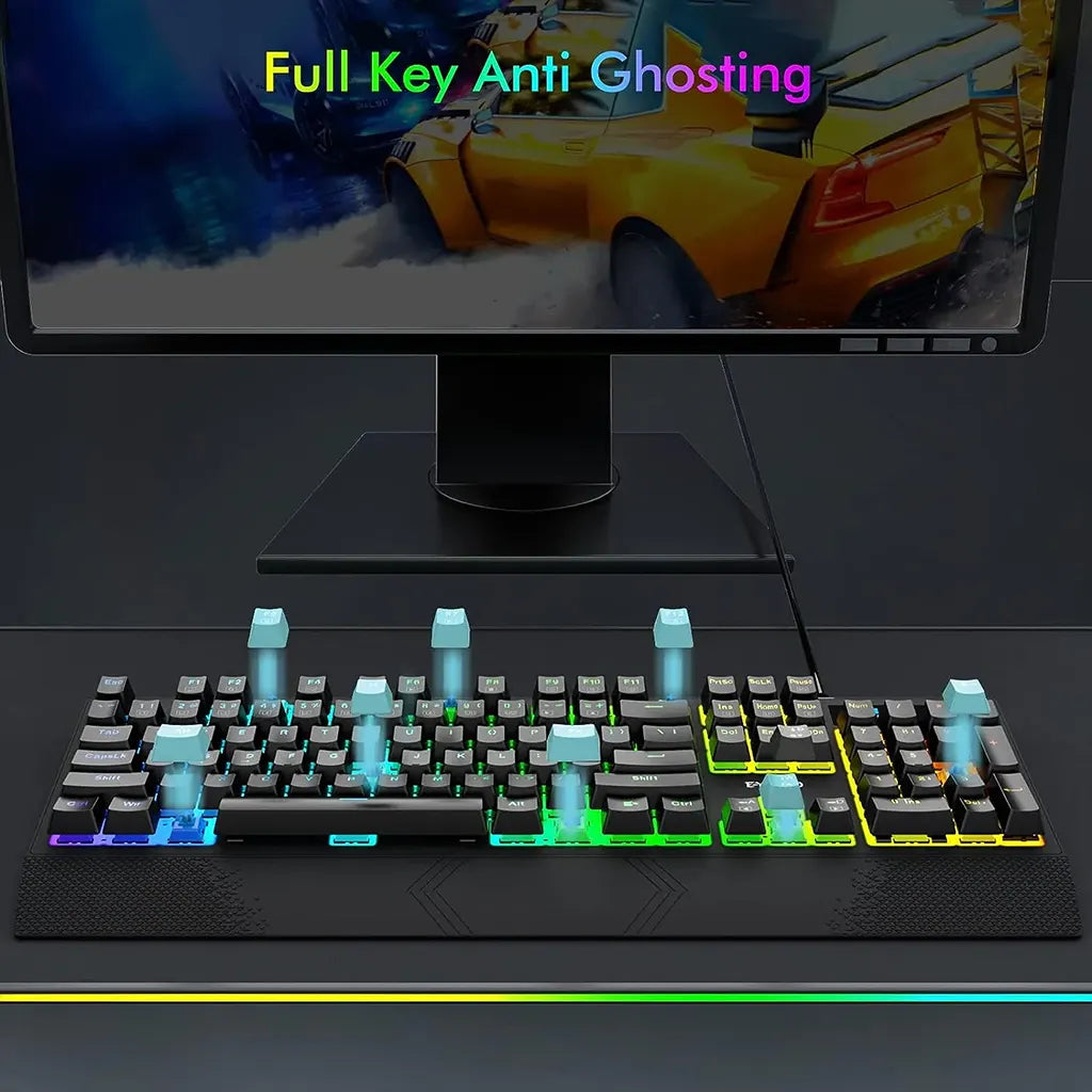 E-YOOSO K-662 Rainbow Wired Mechanical Keyboard with Red, Blue & Brown Switches
