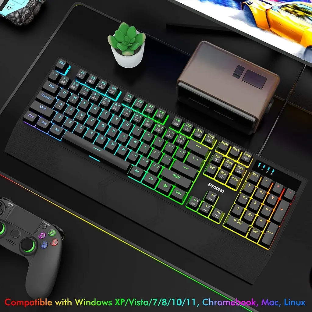 E-YOOSO K-662 Rainbow Wired Mechanical Keyboard with Red, Blue & Brown Switches