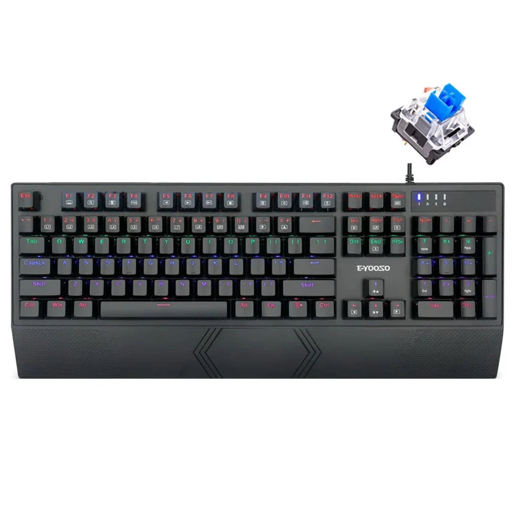 E-YOOSO K-662 Rainbow Wired Mechanical Keyboard with Red, Blue & Brown Switches