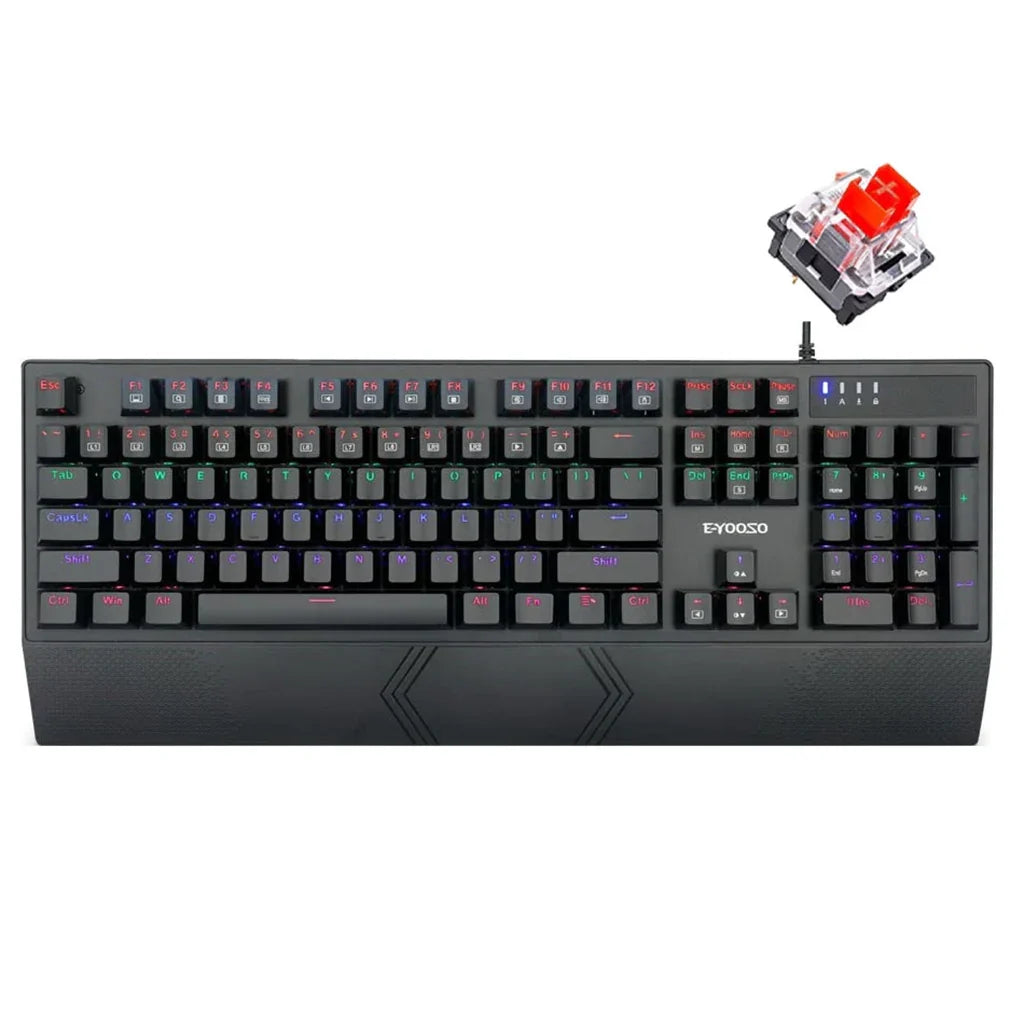 E-YOOSO K-662 Rainbow Wired Mechanical Keyboard with Red, Blue & Brown Switches