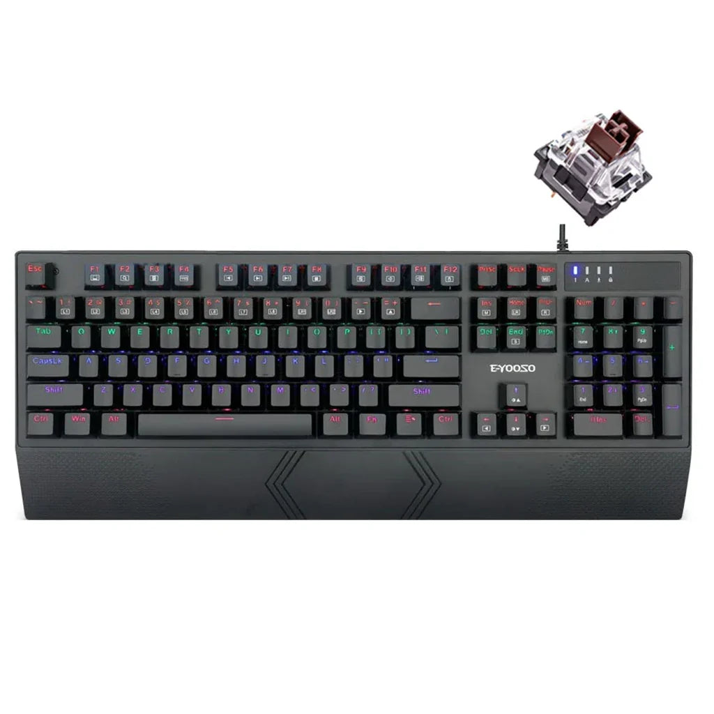 E-YOOSO K-662 Rainbow Wired Mechanical Keyboard with Red, Blue & Brown Switches