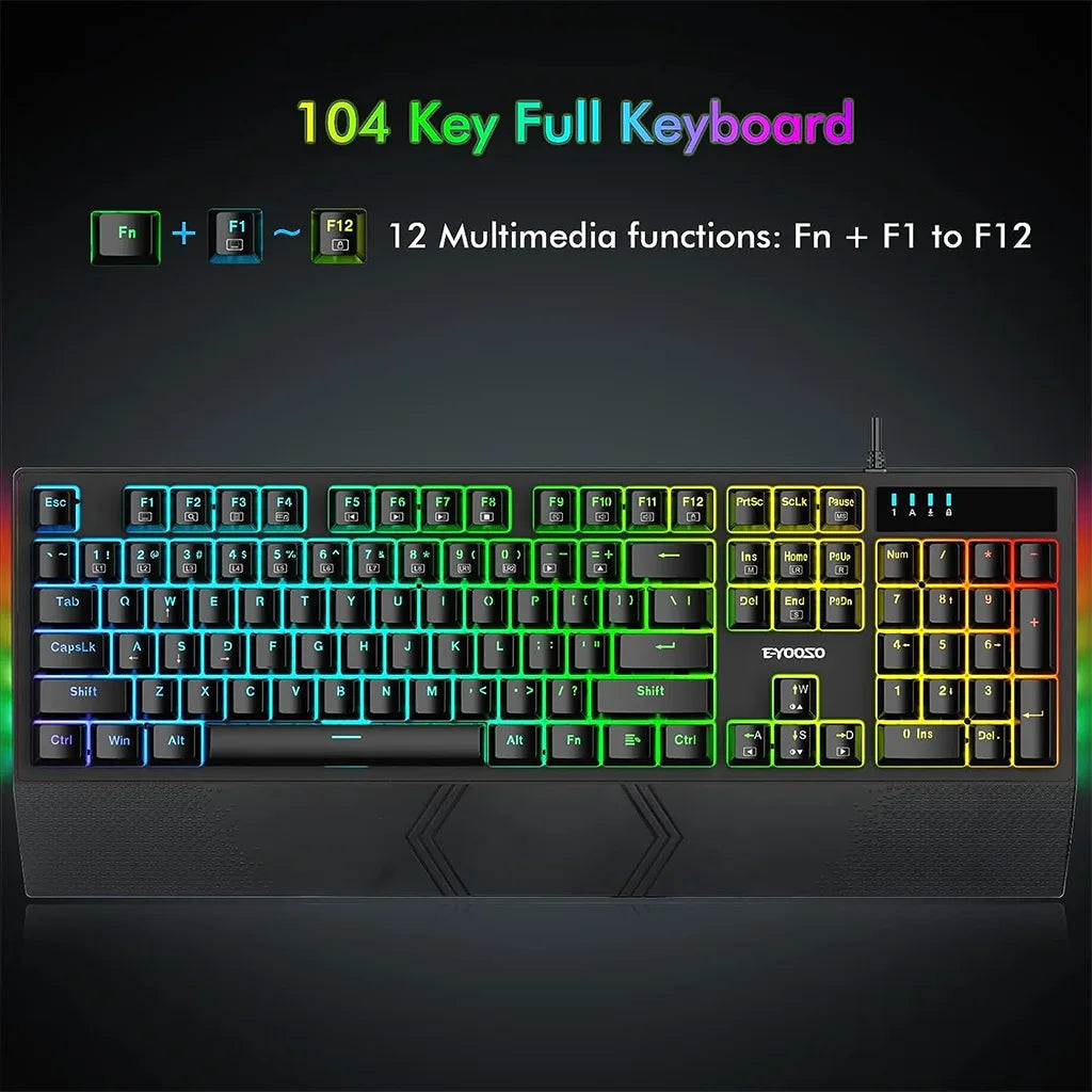 E-YOOSO K-662 Rainbow Wired Mechanical Keyboard with Red, Blue & Brown Switches