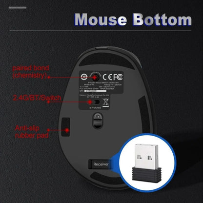 E-Yooso X-45 Tri-Mode Wired Gaming Mouse (Grey Black)
