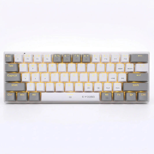 E-Yooso Z-11 White Gray Wired Mechanical Keyboard with Brown Switches