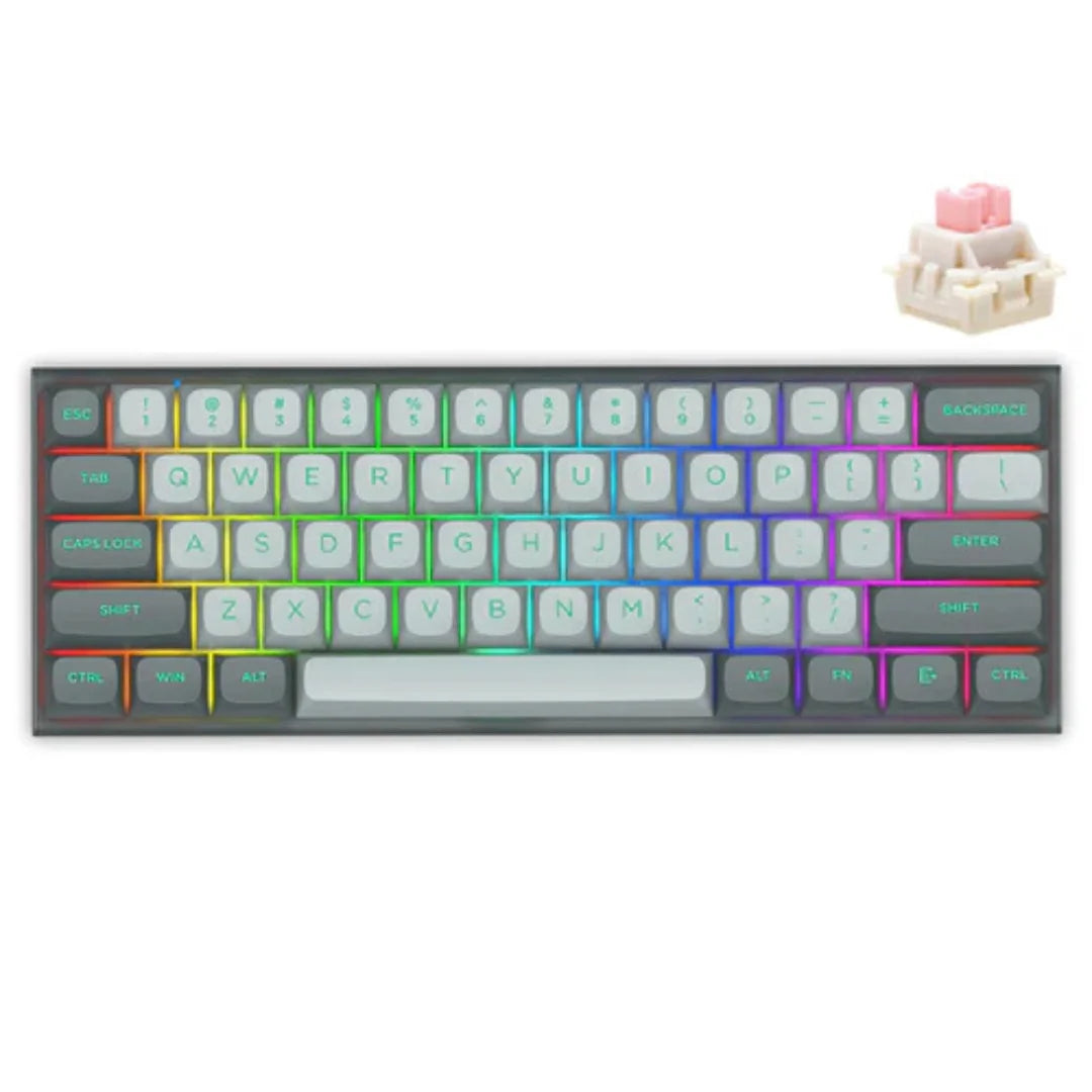 E-YOOSO HZ-61 RGB 61-Keys Hot-Swappable Mechanical Keyboard Gray/ Black