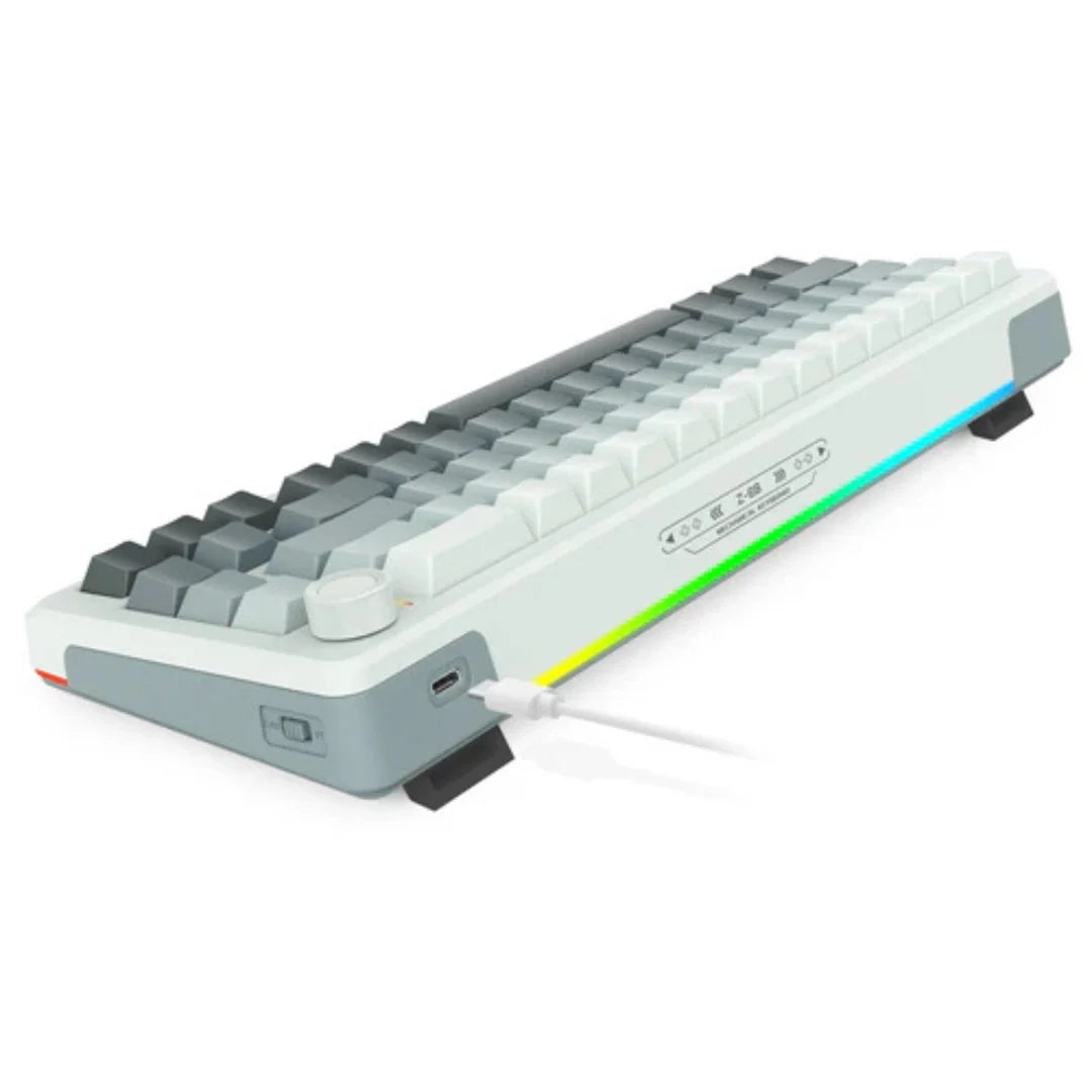 E-YOOSO Z-68 Gradient Gray Tri-Mode Mechanical Keyboard With Silverwood Switches