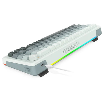 E-YOOSO Z-68 Gradient Gray Tri-Mode Mechanical Keyboard With Silverwood Switches
