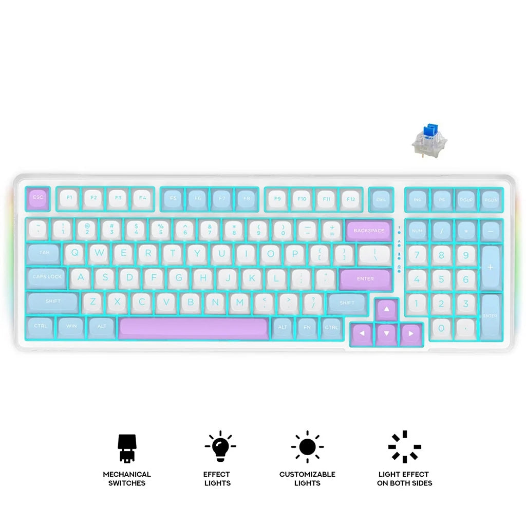 E-YOOSO Z-99 RGB 99-Keys Mechanical Keyboard White/Blue/Purple