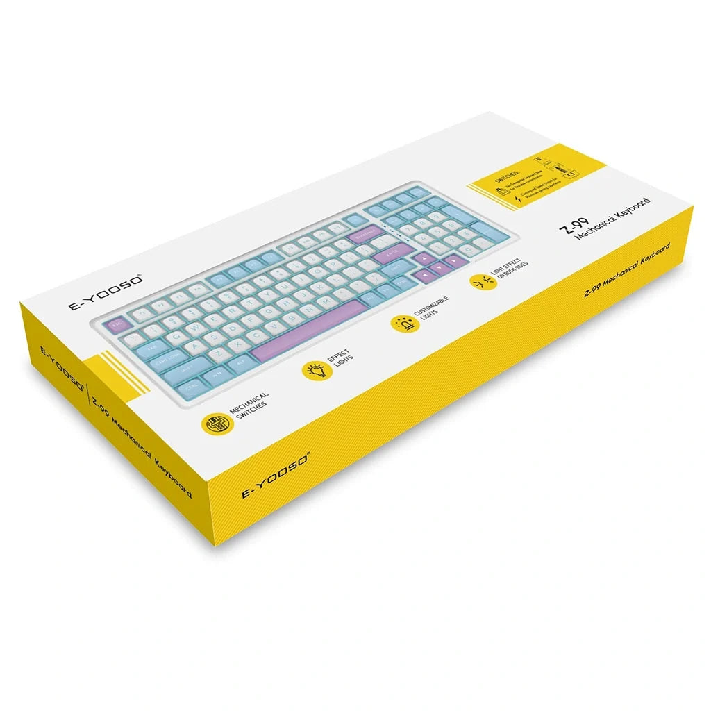 E-YOOSO Z-99 RGB 99-Keys Mechanical Keyboard White/Blue/Purple