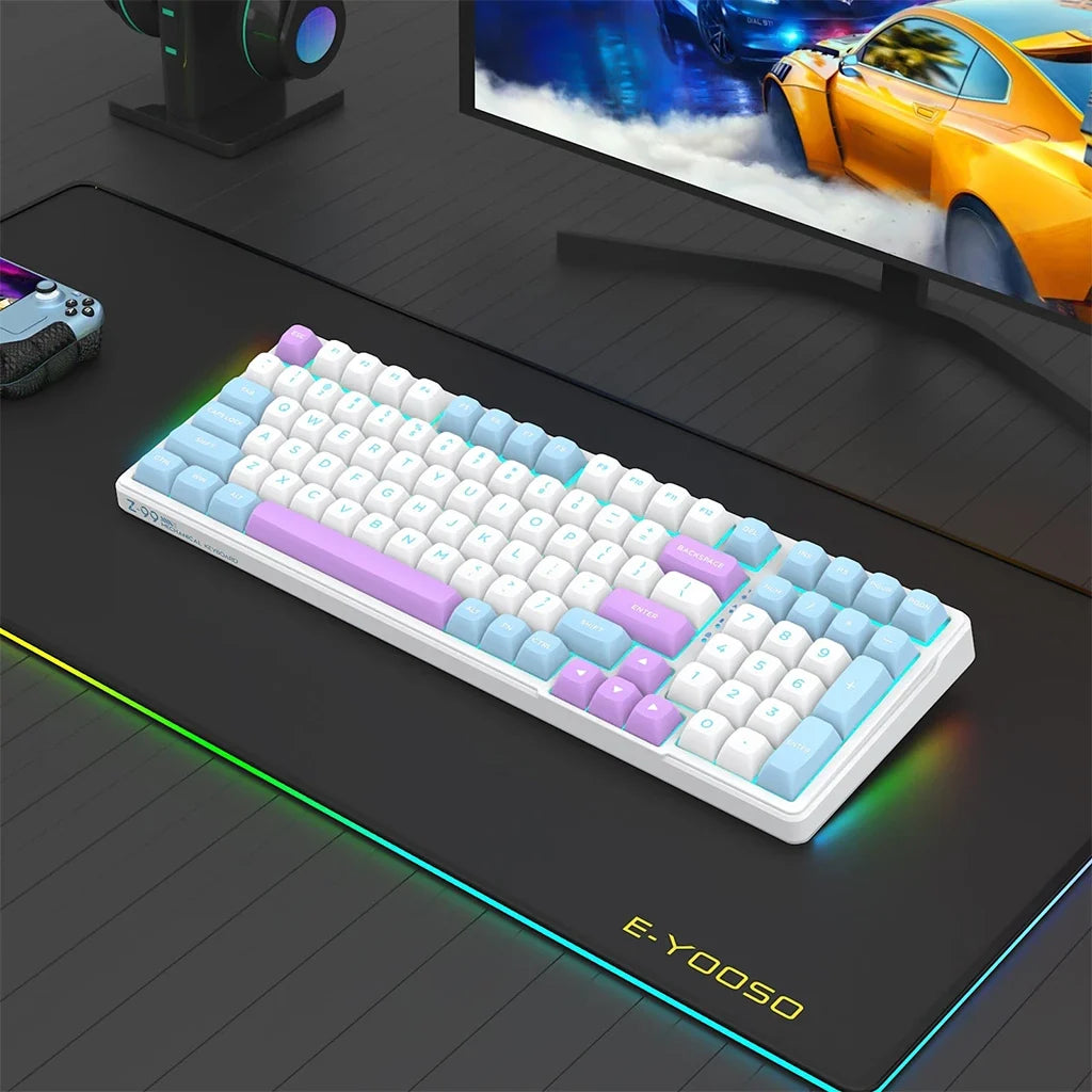 E-YOOSO Z-99 RGB 99-Keys Mechanical Keyboard White/Blue/Purple