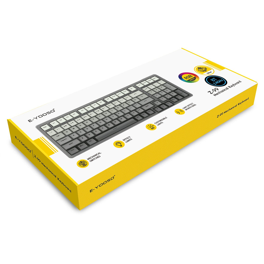 E-YOOSO Z-99 Tri-Mode RGB 99-Keys Mechanical Keyboard Gradient Grey