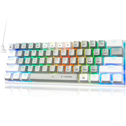 E-YOOSO Z-11 Gray White Mechanical Keyboard with Blue Switches