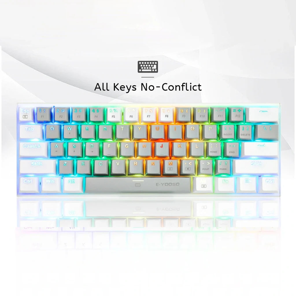 E-YOOSO Z-11 Gray White Mechanical Keyboard with Blue Switches
