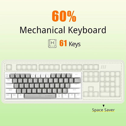 E-YOOSO Z-11 Gray White Mechanical Keyboard with Blue Switches