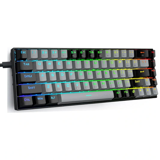 E-Yooso Z-686 Gray Black Wired Mechanical Keyboard With Red Switches