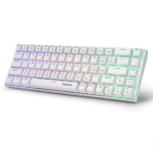 E-Yooso Z-686 White RGB Wired Mechanical Keyboard With Red Switches
