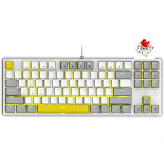 E-YOOSO Z-87 White Gray Single Light Mechanical Keyboard With Red Switches