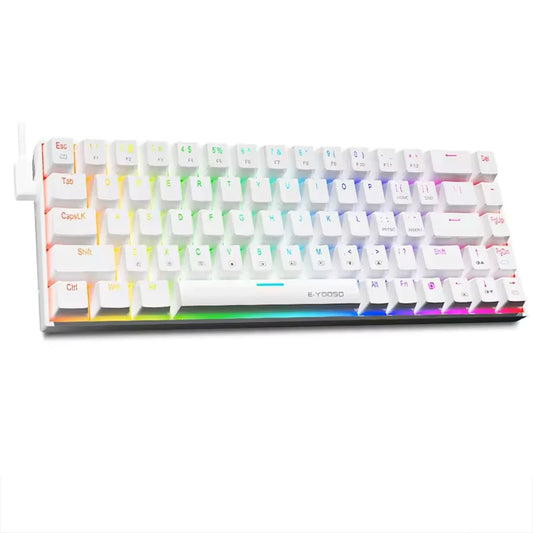 E-Yooso Z-686 White RGB Wired Mechanical Keyboard With Red Switches