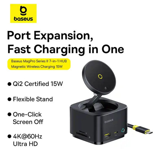 Baseus MagPro Series II 7-in-1 HUB Magnetic Wireless Charging 15W