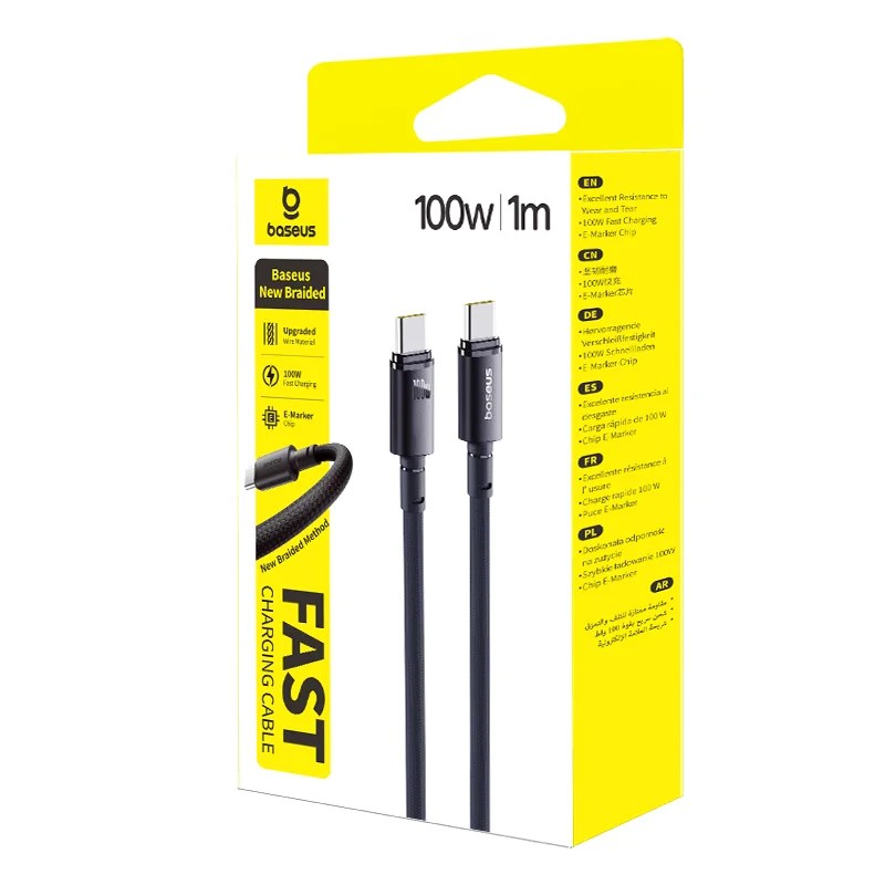 Baseus New Braided Fast Charging Cable USB-C to USB-C 100W