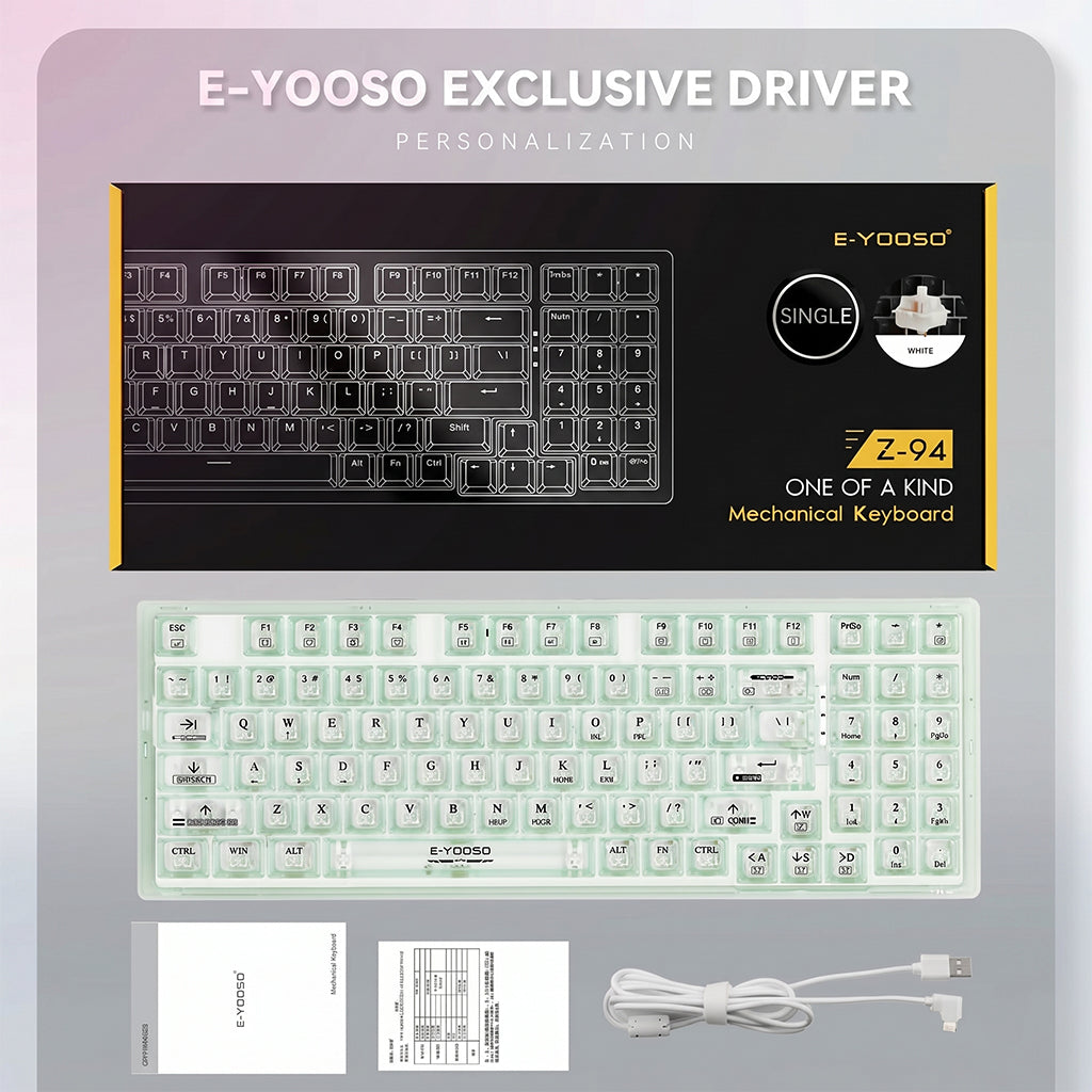 EYOOSO Z94 94-Key Transparent Mechanical Gaming Keyboard