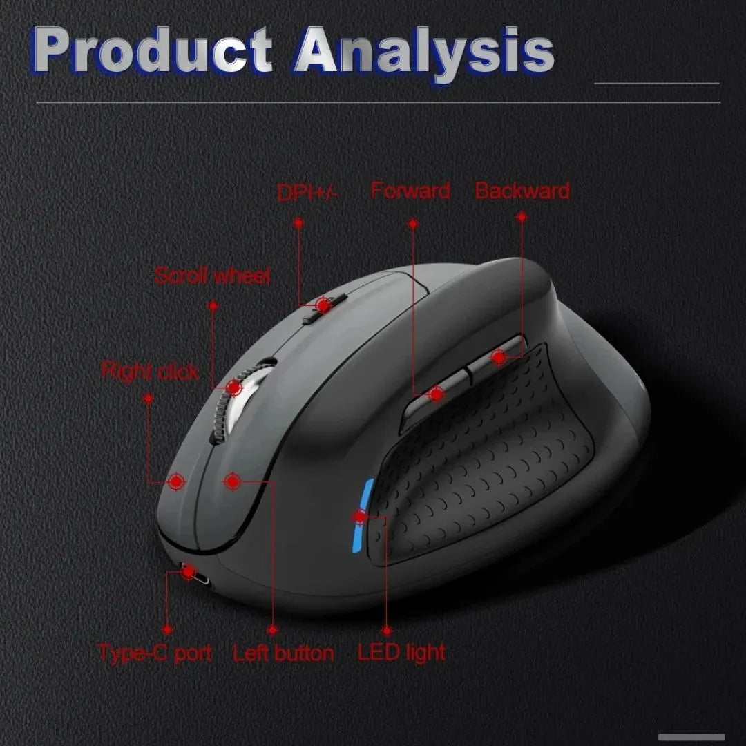 E-YOOSO X-45 Tri-Mode Wireless Ergonomic Mouse Black
