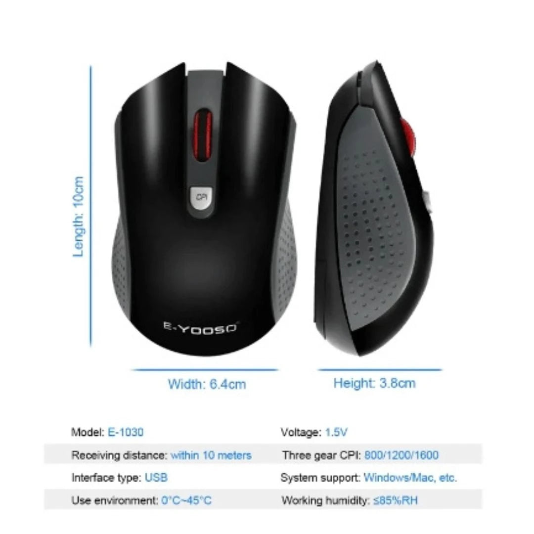 E-YOOSO E-1030 Wireless Optical Mouse – Ergonomic & Reliable