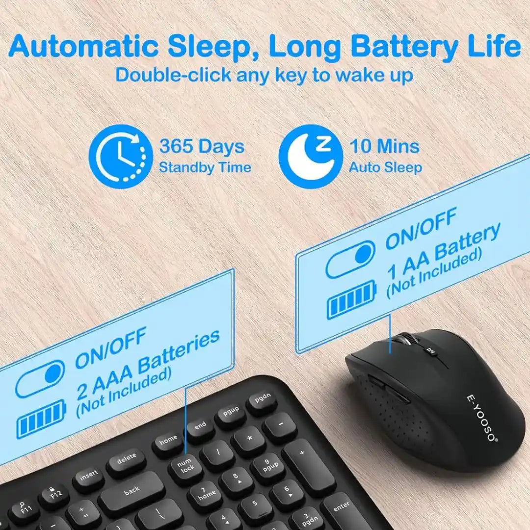 E-YOOSO E-757 Wireless Ergonomic Keyboard & Mouse Combo