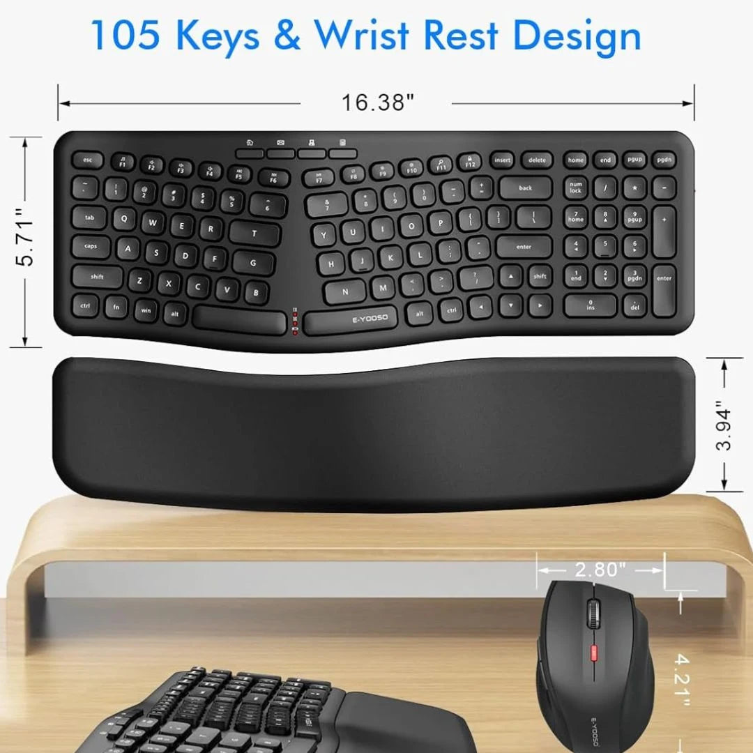 E-YOOSO E-757 Wireless Ergonomic Keyboard & Mouse Combo