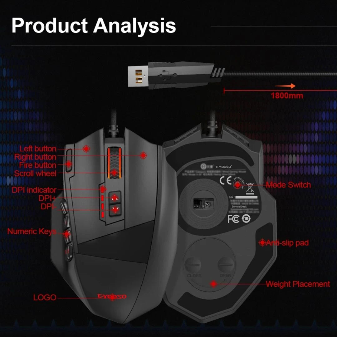 E-YOOSO X-39 RGB Gaming Mouse 16400 DPI Programmable