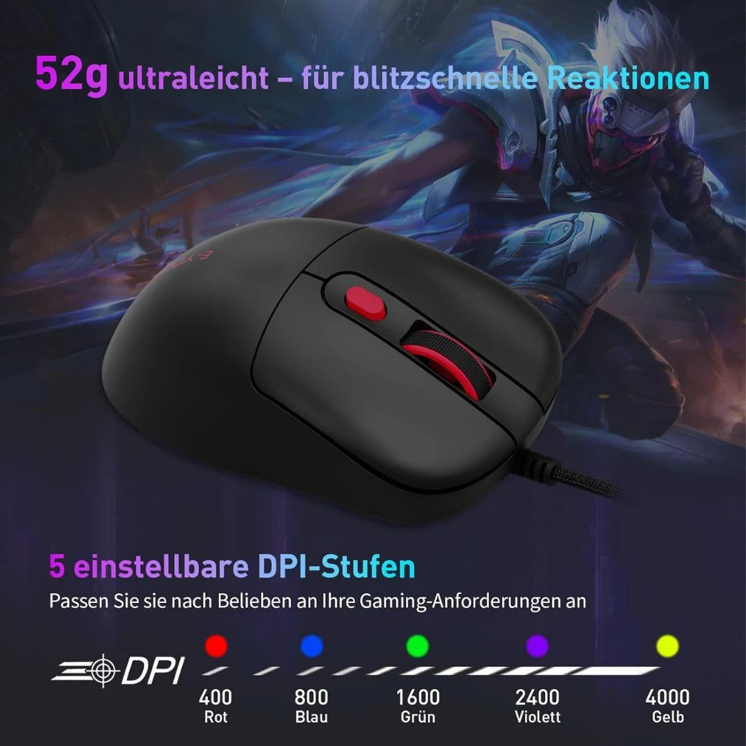 E-YOOSO X-51 Gaming Mouse with Adjustable DPI & Macro