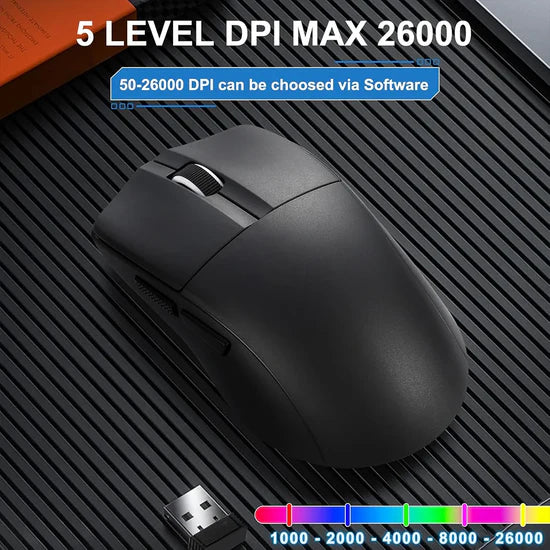 E-YOOSO X-44 Black 1K Wireless 26000 DPI Gaming Mouse
