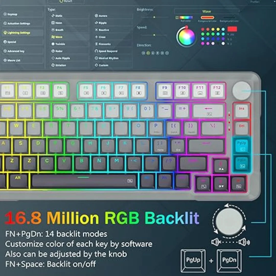 E-YOOSO HZ-82 RGB 82-Keys Wired Mechanical Keyboard Gradient Grey