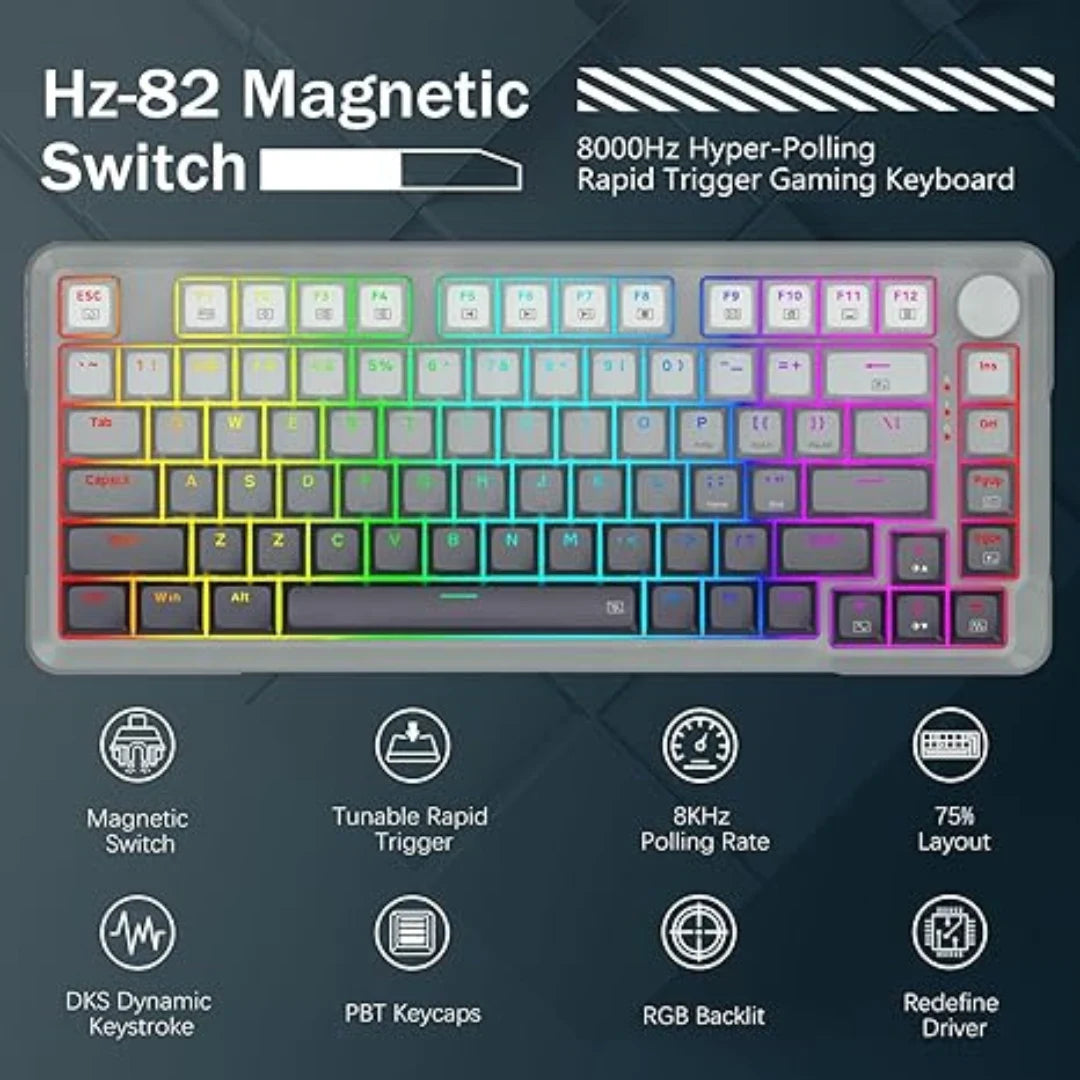 E-YOOSO HZ-82 RGB 82-Keys Wired Mechanical Keyboard Gradient Grey