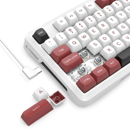 E-YOOSO Z-82 RGB 81-Keys Wired Hot-Swappable Mechanical Keyboard White/Red/Black (Silverwood Switch)
